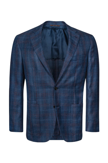 CANALI Dark Blue 3-Line Check Jacket