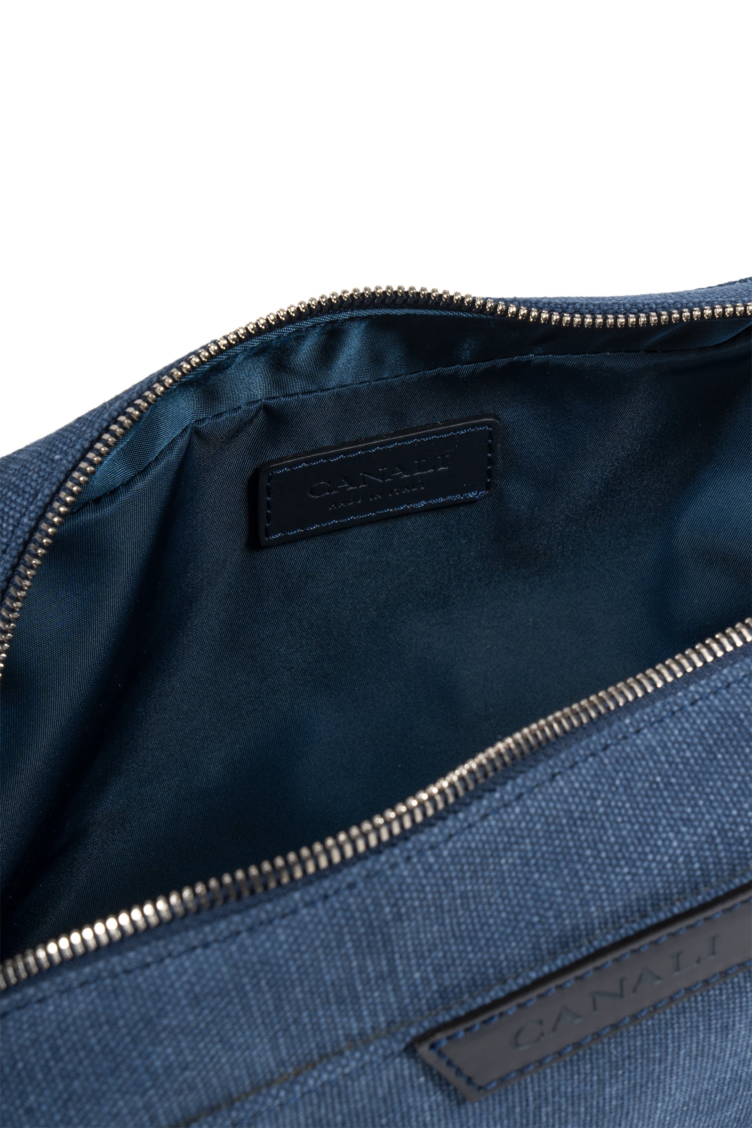CANALI | Cotton & Suede Washbag | Blue