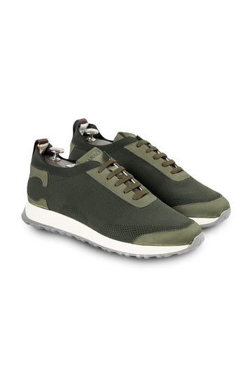 CANALI Green Elasticated Suede Sneaker