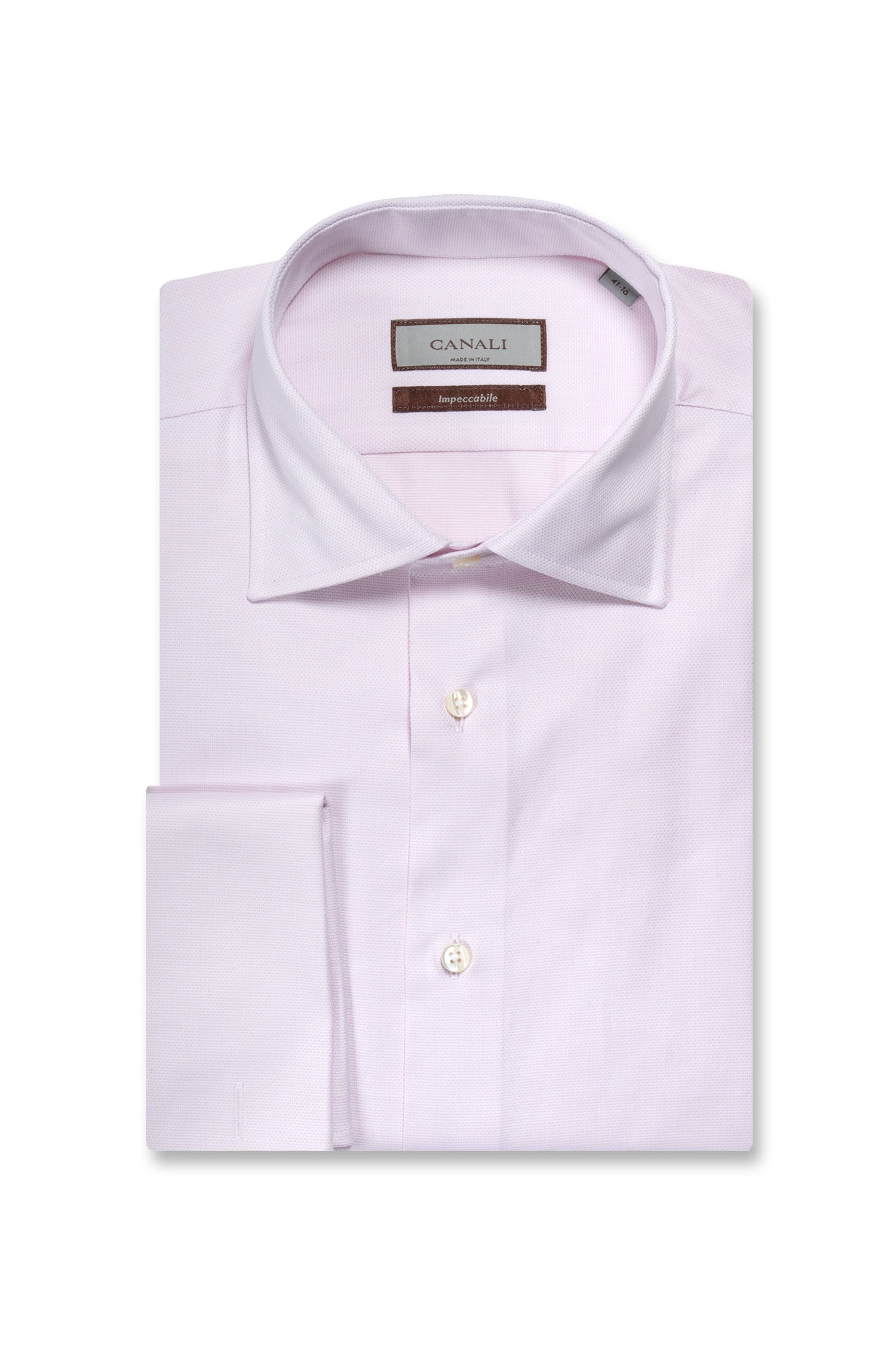 CANALI | French Cuff Speckled Shirt | Light Pink