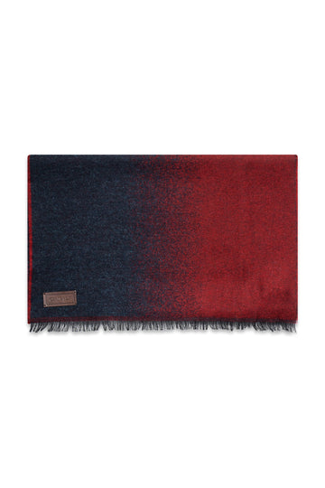 CANALI Red & Navy Ombre Scarf