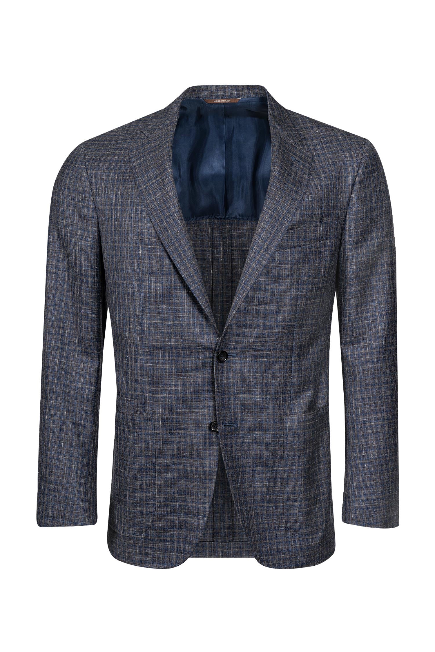 CANALI | Neat Check Jacket | Navy & Chocolate