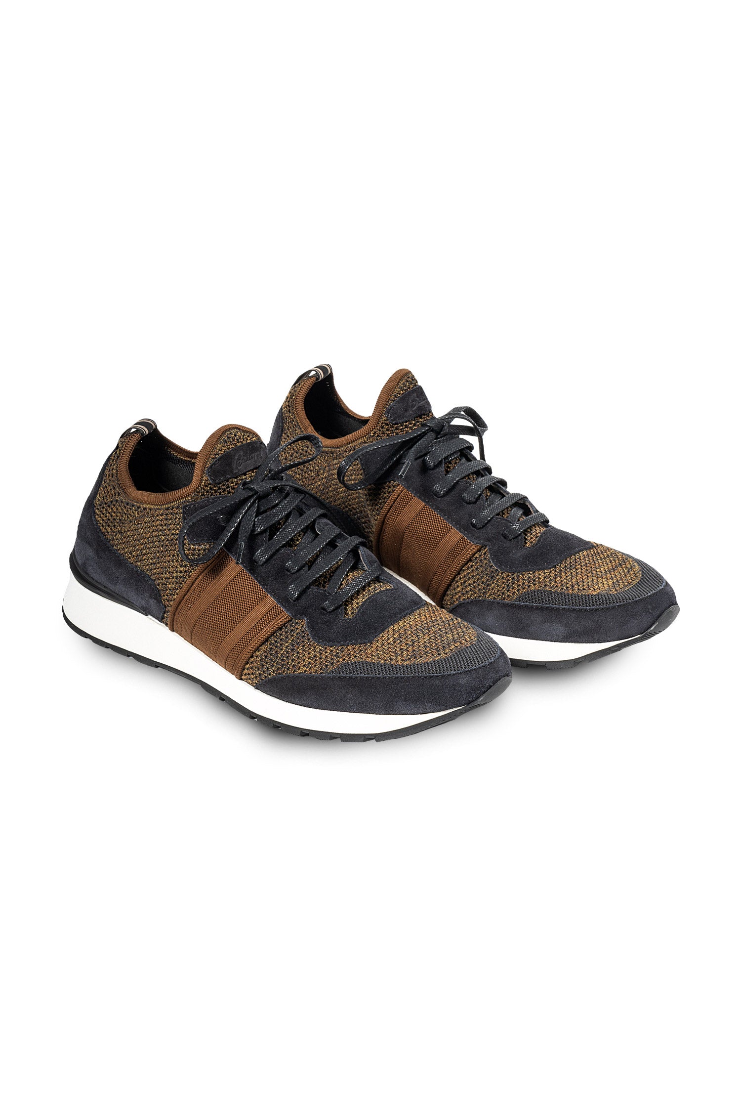 BRIONI | Elasticated Sneaker | Brown & Navy