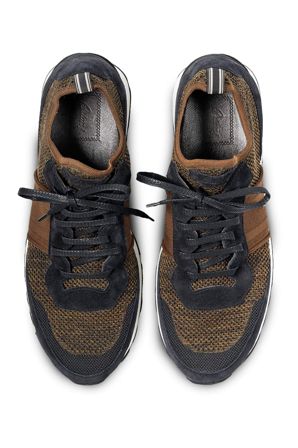 BRIONI | Elasticated Sneaker | Brown & Navy