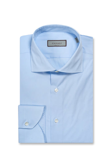 CANALI Sky Blue Stretch Cotton Shirt