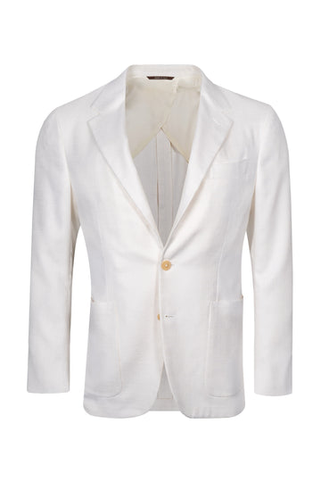 CANALI Off-White Silk Textured Jacket