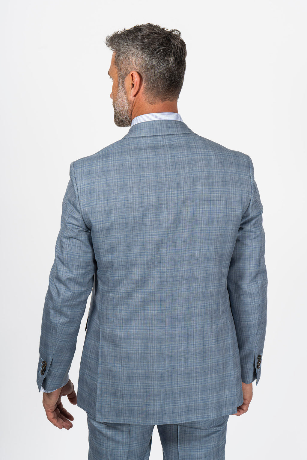 CANALI | Exclusive Check Suit With Silk | Pale Blue