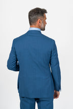 CANALI | Wool Herringbone Suit | Mid Blue