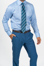CANALI | Wool Herringbone Suit | Mid Blue