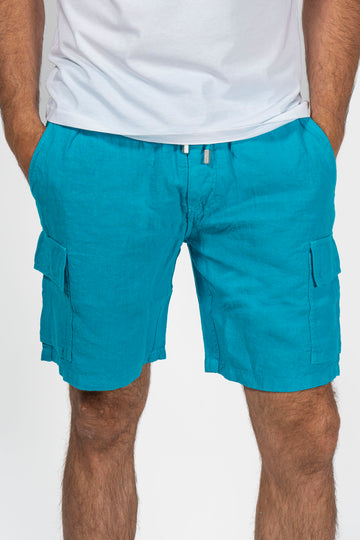 VILEBREQUIN Teal Linen Pull-On Shorts