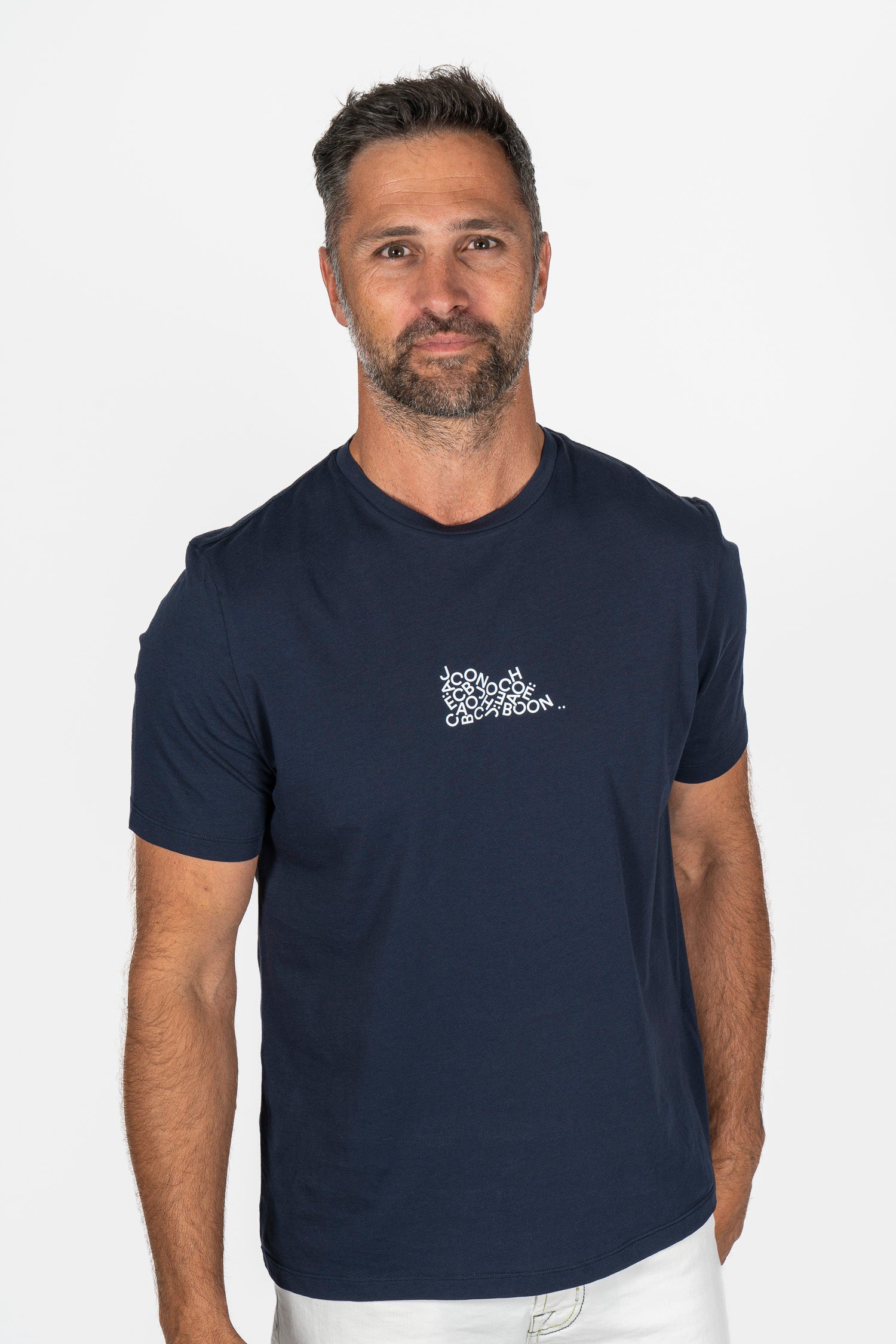 JACOB COHEN | Jumbled Logo T-Shirt | Navy