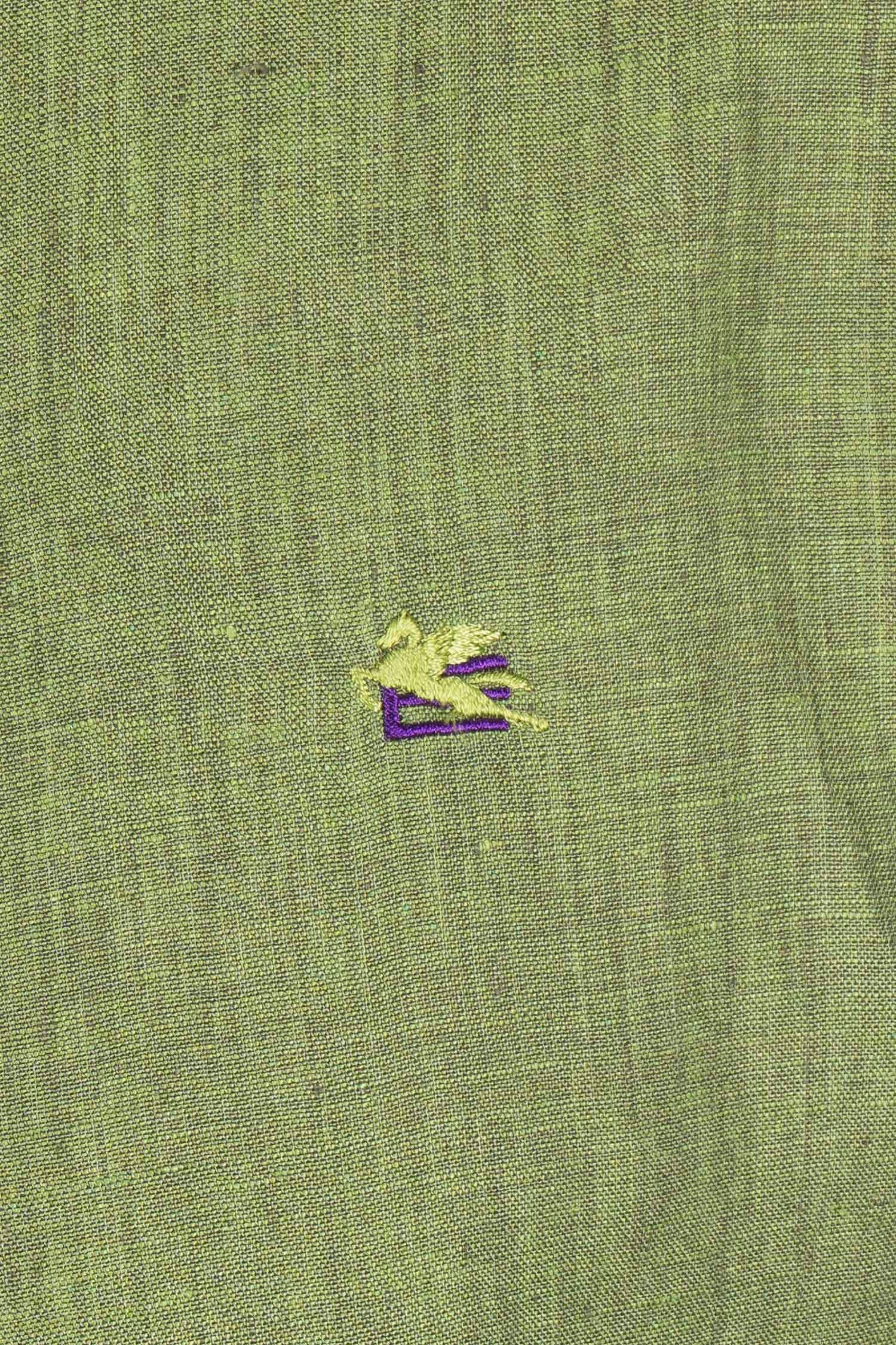 ETRO | Linen Shirt With Pegasus Logo | Green
