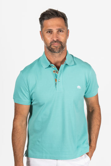 ETRO Seafoam Polo With Inner Contrast