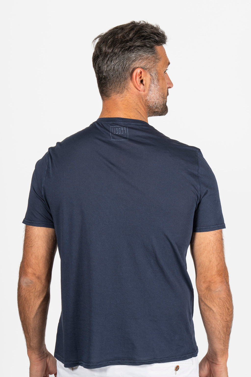 FEDELI | Soft Cotton T-Shirt | Navy