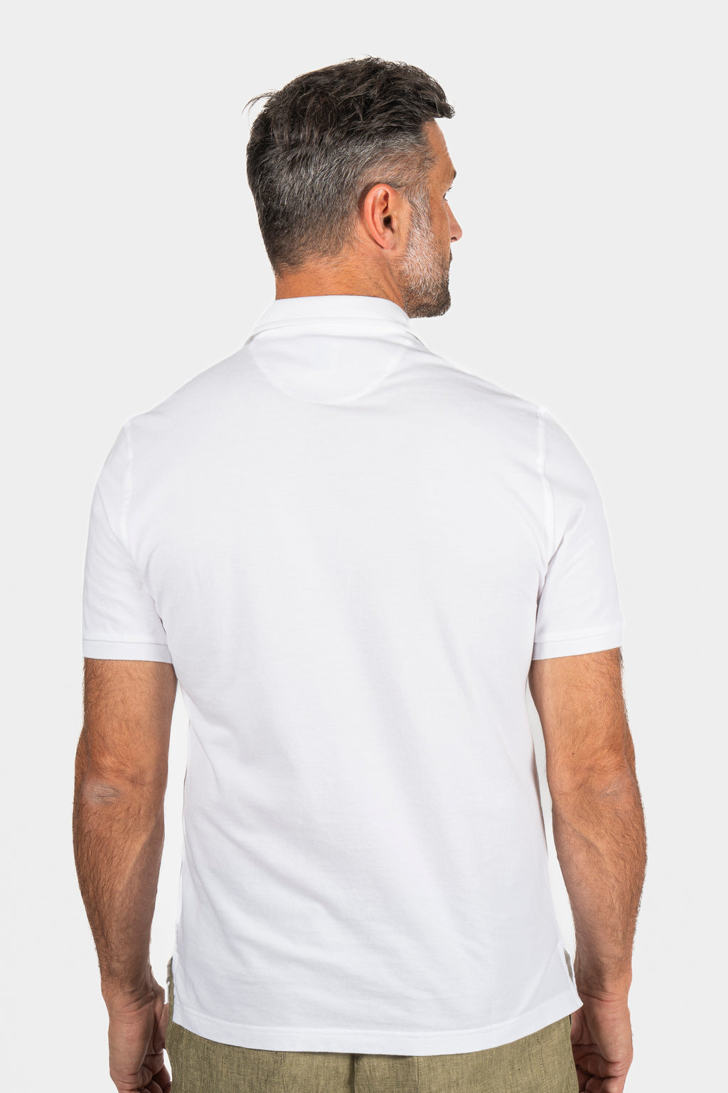 FEDELI | Cotton Pique Polo | White