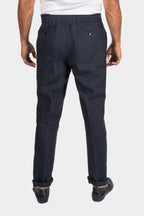 ETRO | Elasticated Linen Trousers | Navy