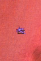 ETRO | Linen Shirt With Pegasus Logo | Red & Purple
