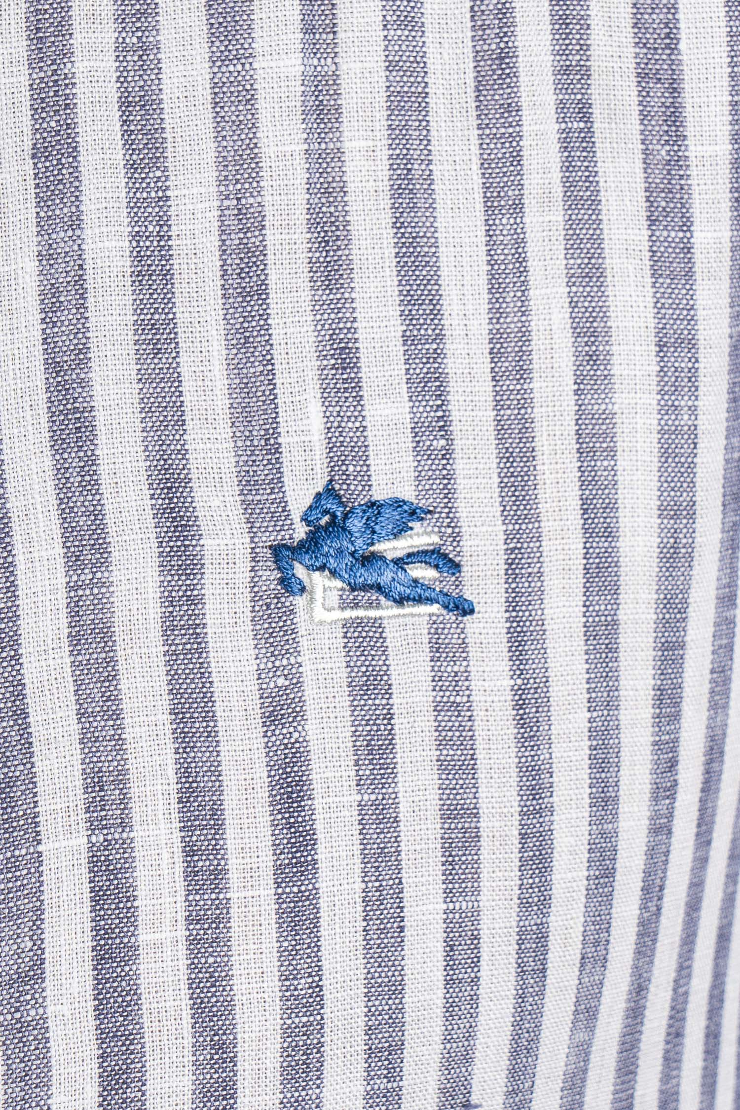 ETRO | Striped Linen Shirt | Blue