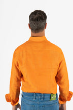 ETRO | Linen Shirt With Pegasus Logo | Orange