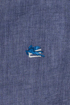 ETRO | Linen Shirt With Pegasus Logo | Dark Blue