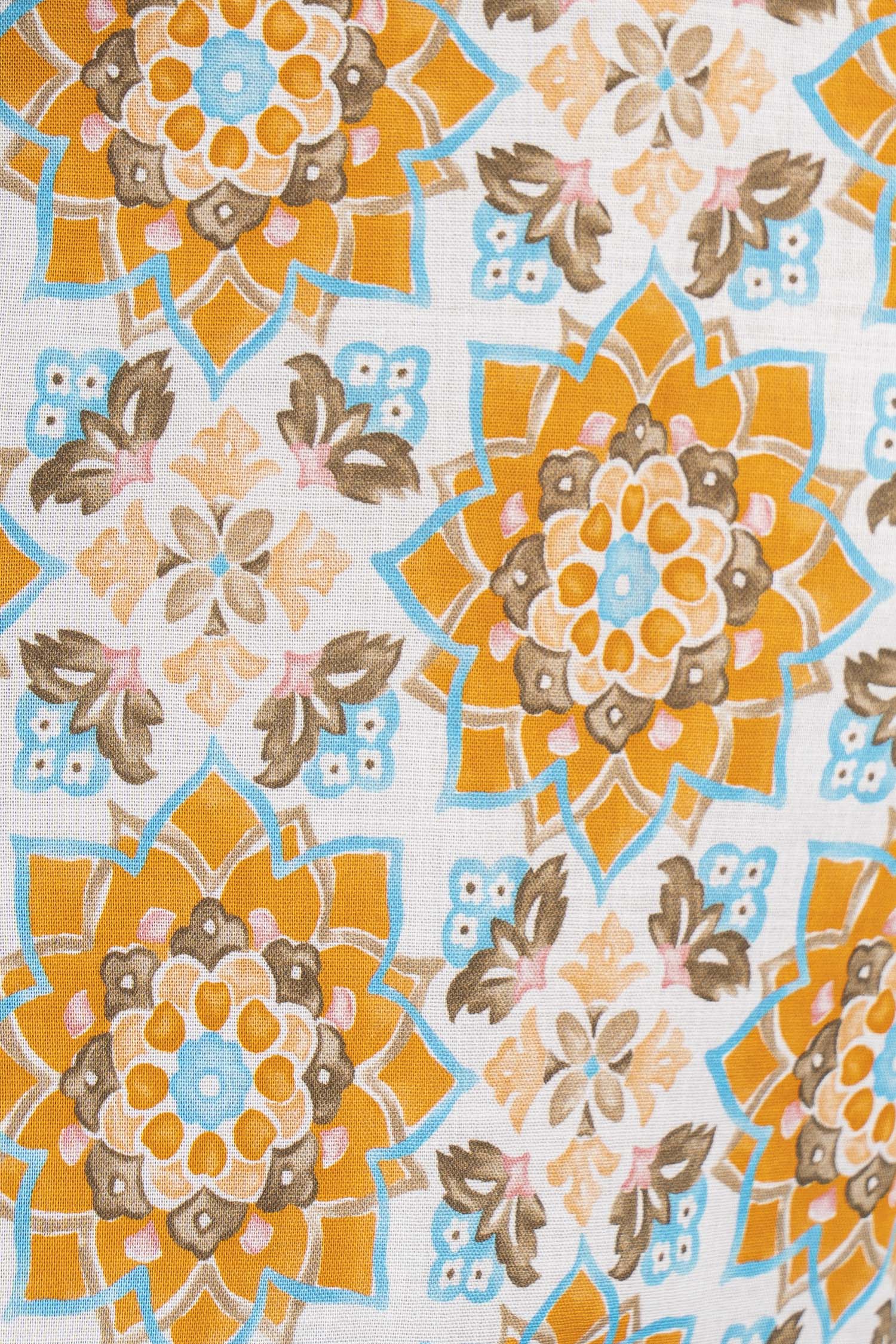 FEDELI | Geometrical Floral Shirt | Orange