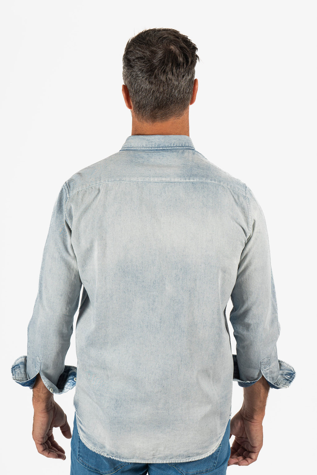 ALTEA | Washed Out Chambray Shirt | Pale Denim