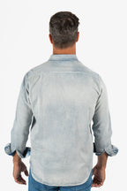 ALTEA | Washed Out Chambray Shirt | Pale Denim