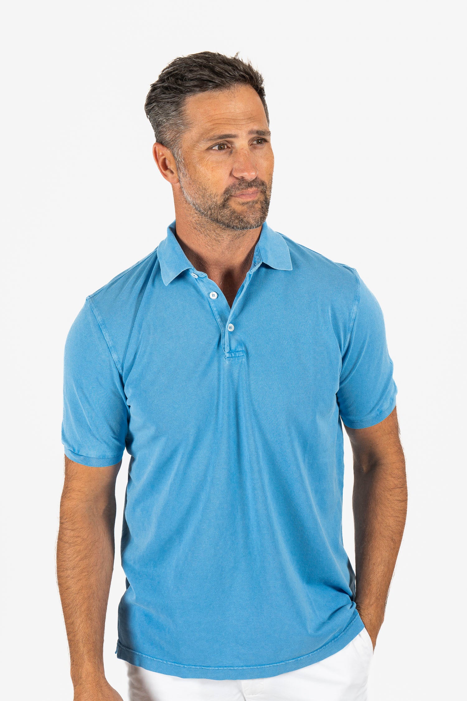FEDELI | Pique Polo | Sky Blue