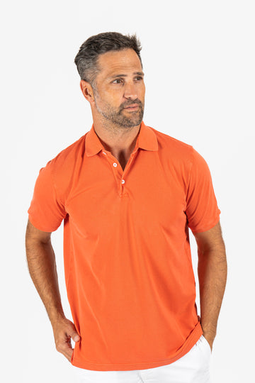 FEDELI Orange Pique Polo