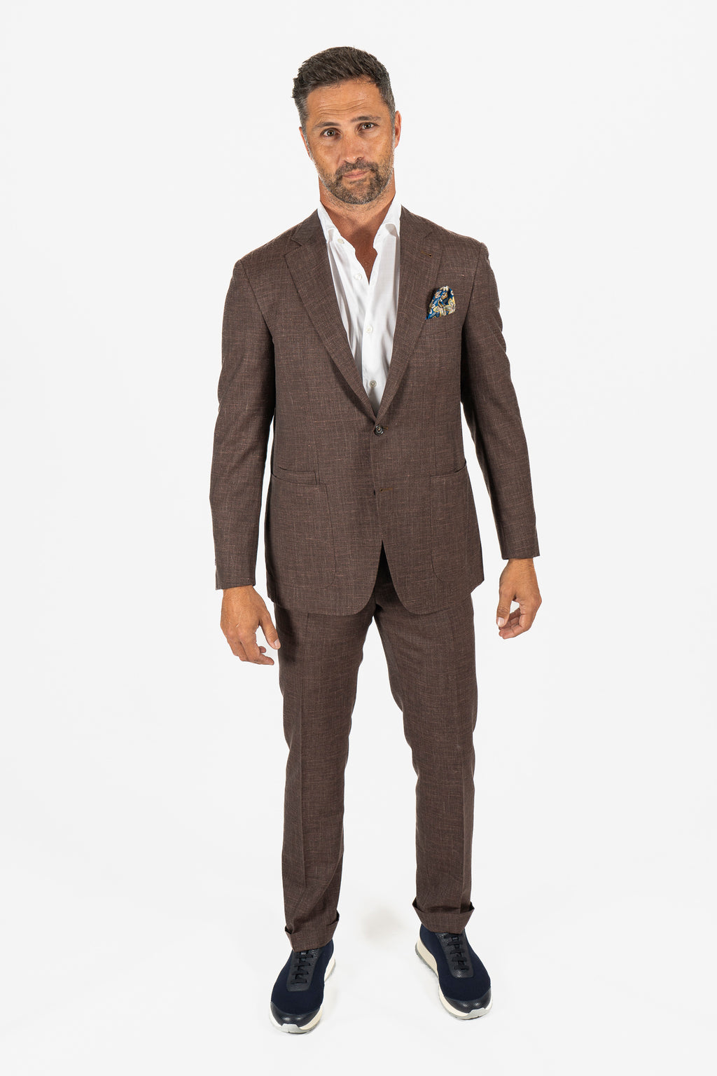 CANALI | Unlined Wool Blend Suit | Chocolate