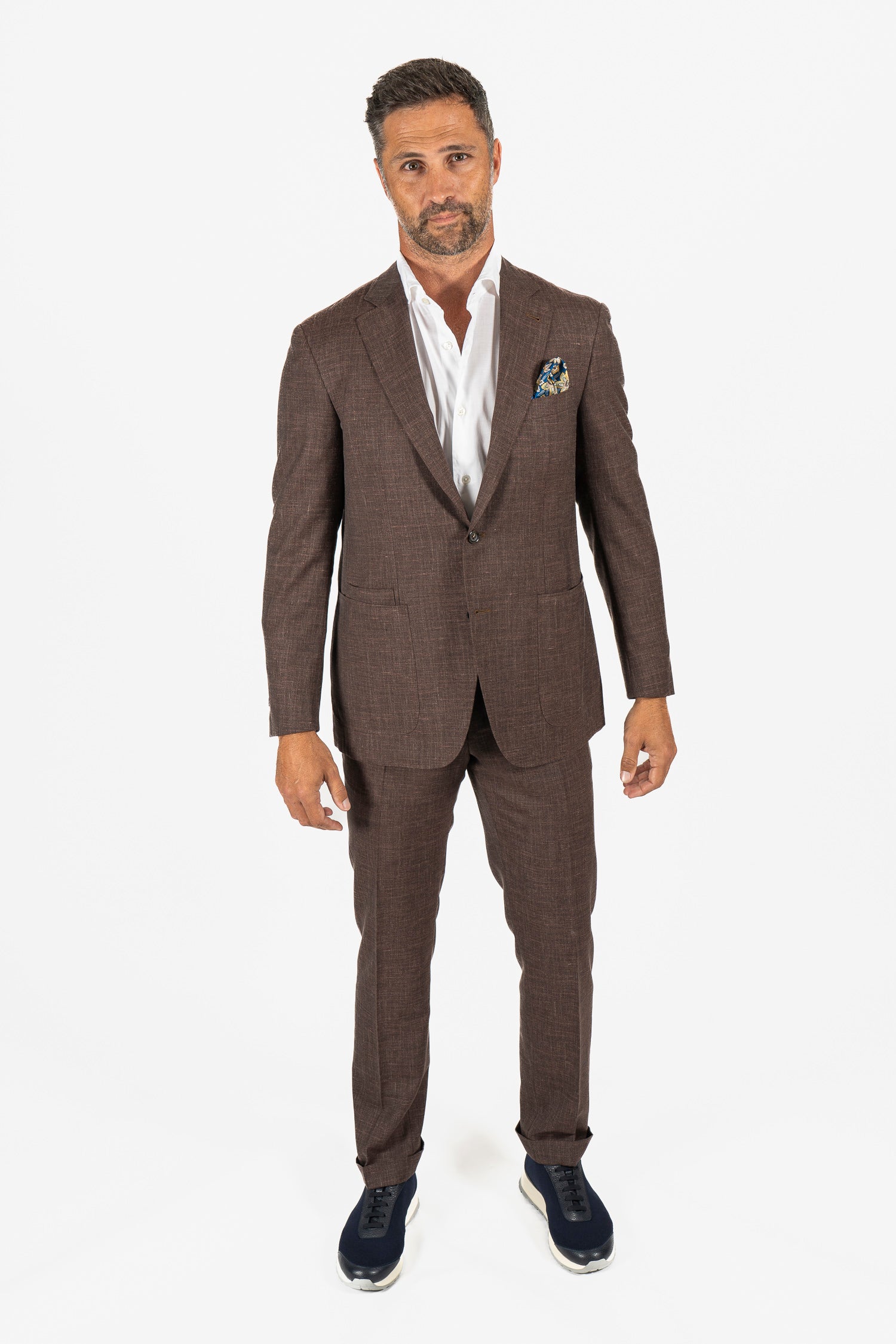 CANALI | Unlined Wool Blend Suit | Chocolate