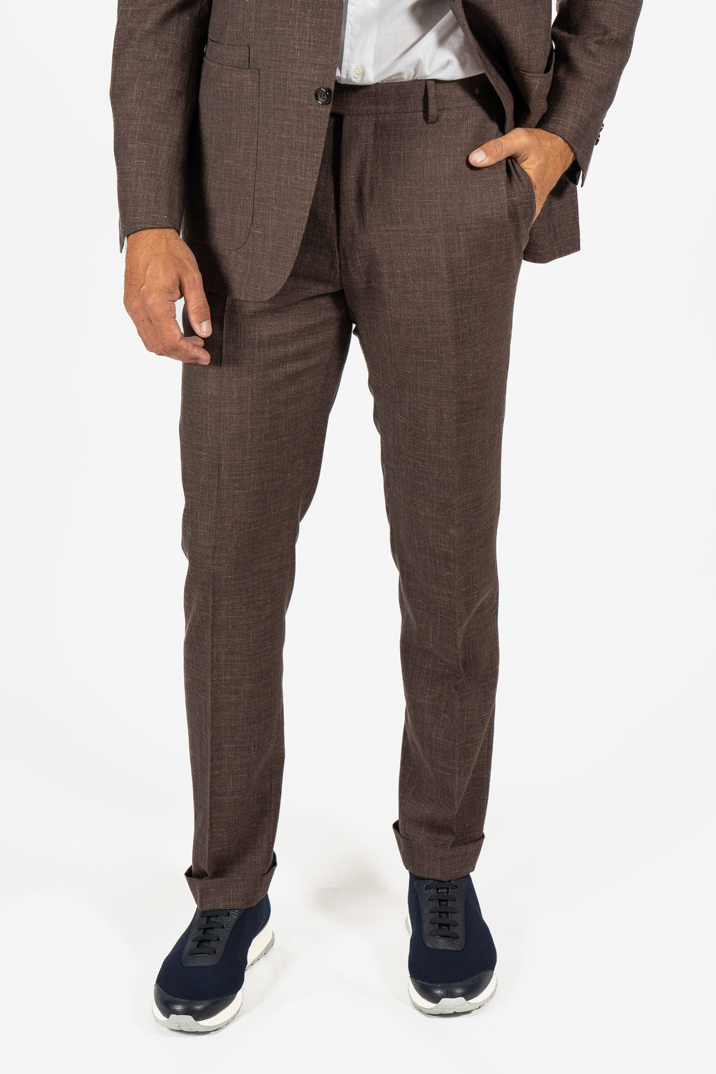 CANALI | Unlined Wool Blend Suit | Chocolate