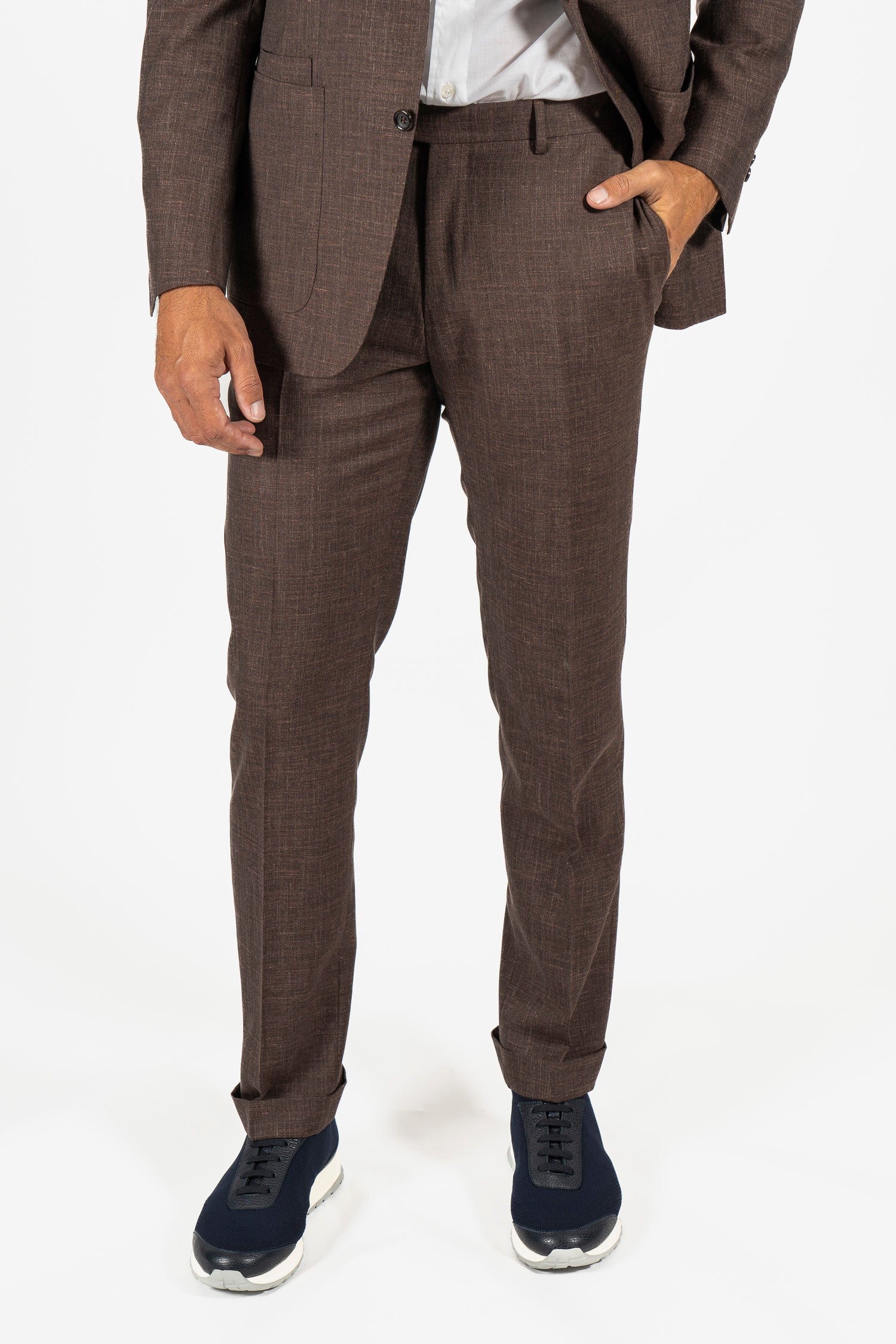 CANALI | Unlined Wool Blend Suit | Chocolate