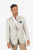 CANALI | Blue And Taupe Check Jacket | Beige
