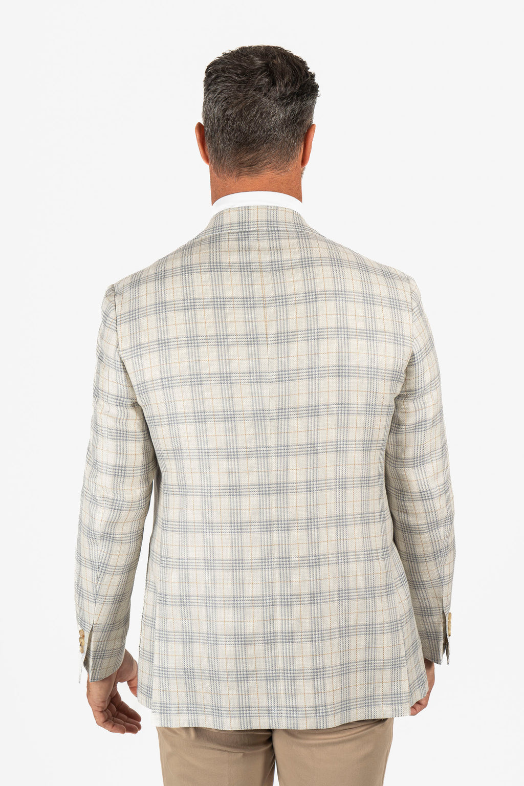 CANALI | Blue And Taupe Check Jacket | Beige