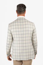 CANALI | Blue And Taupe Check Jacket | Beige