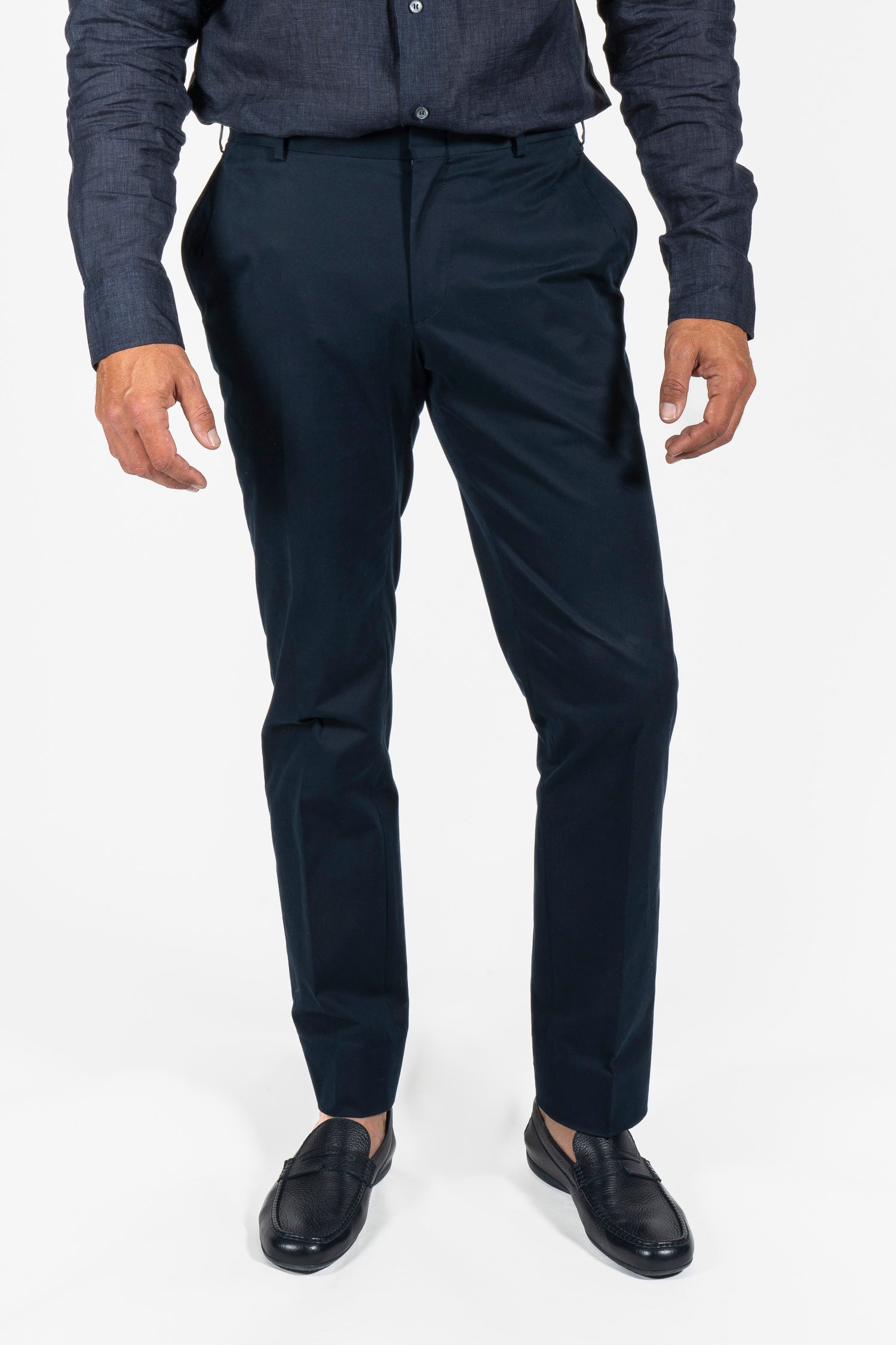 BRIONI | Cotton Chinos 2% Stretch | Navy