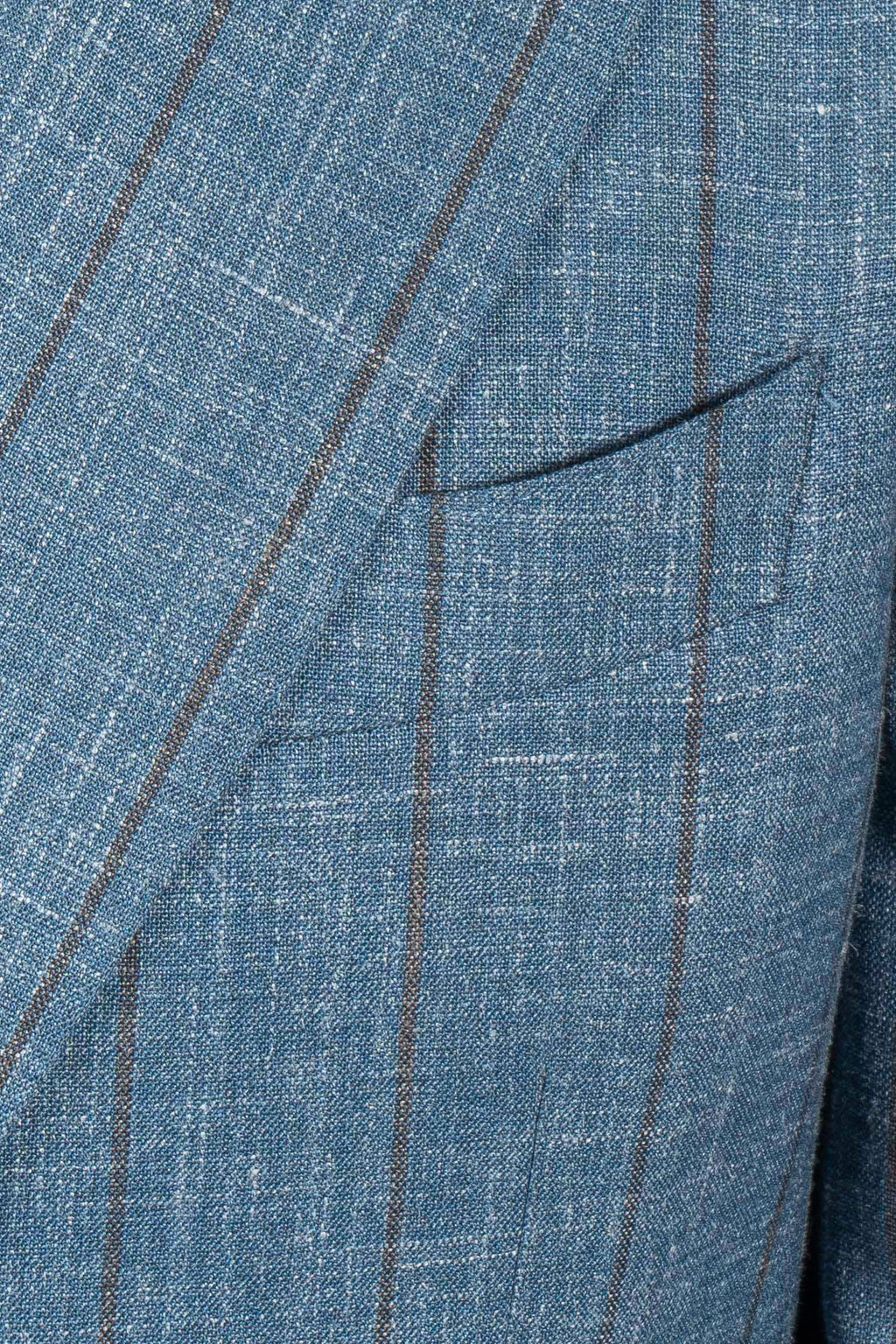 CANALI | Capri Wool-Silk-Linen Pinstripe Suit | Dusty Blue