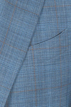 CANALI | Capri Taupe Check Suit | Blue