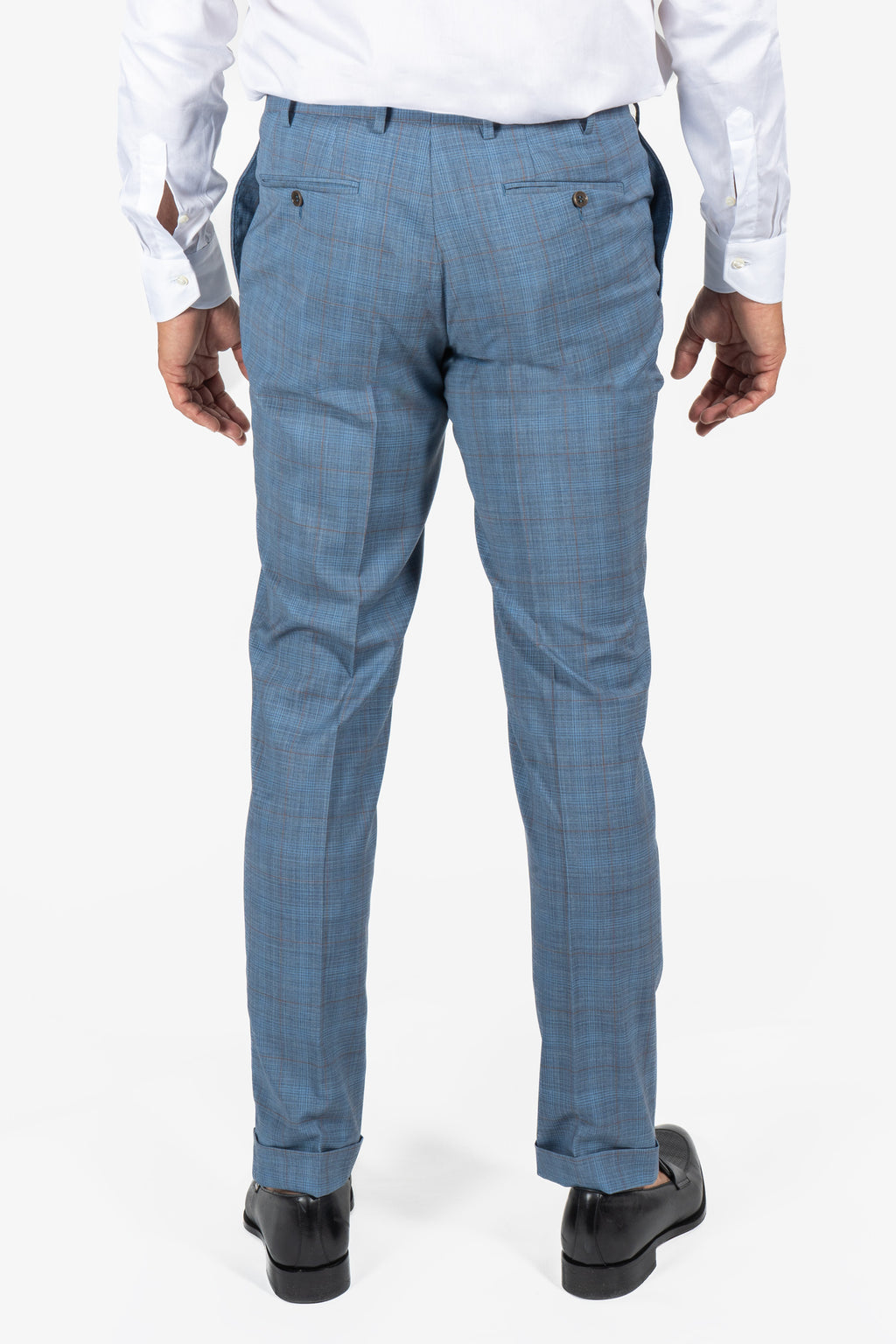 CANALI | Capri Taupe Check Suit | Blue