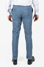 CANALI | Capri Taupe Check Suit | Blue