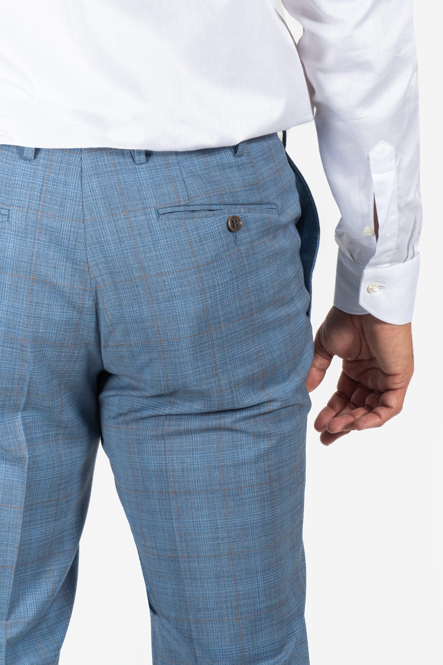 CANALI | Capri Taupe Check Suit | Blue