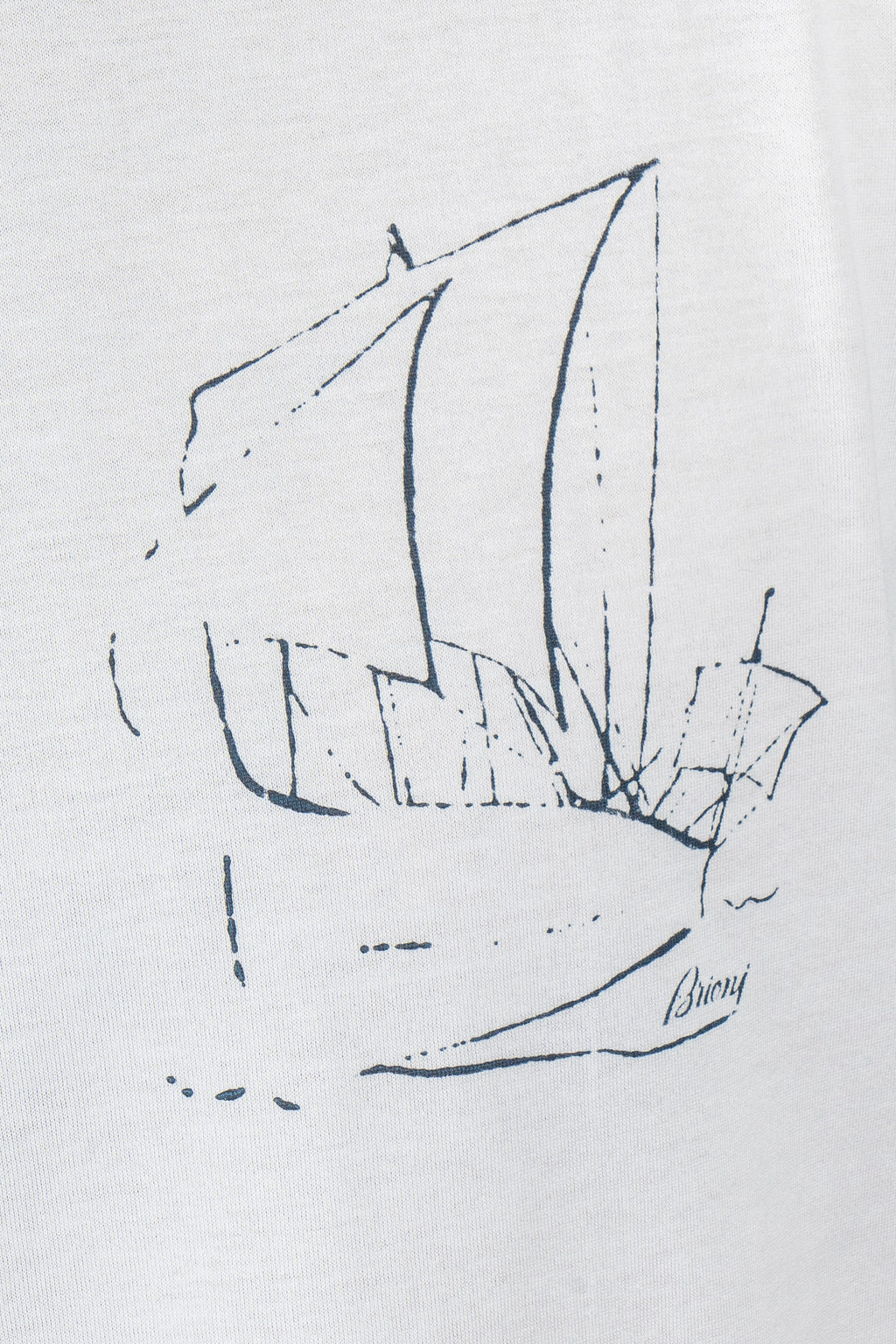 BRIONI | T-Shirt With Sail Boat | White
