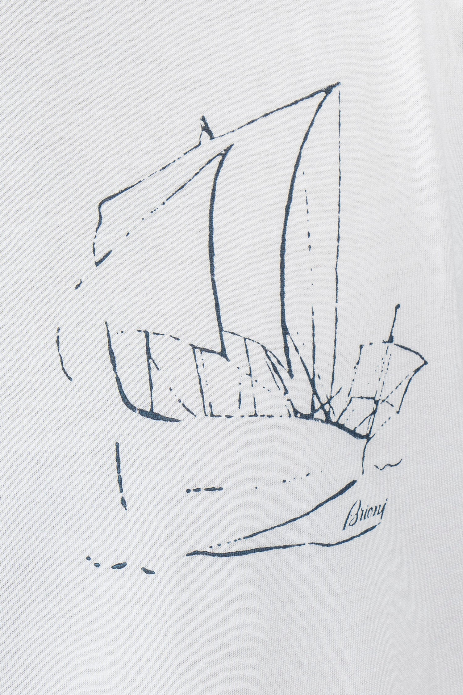 BRIONI | T-Shirt With Sail Boat | White
