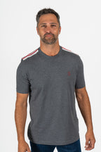 BRUNELLO CUCINELLI | T-Shirt With Stripes On Shoulders | Charcoal