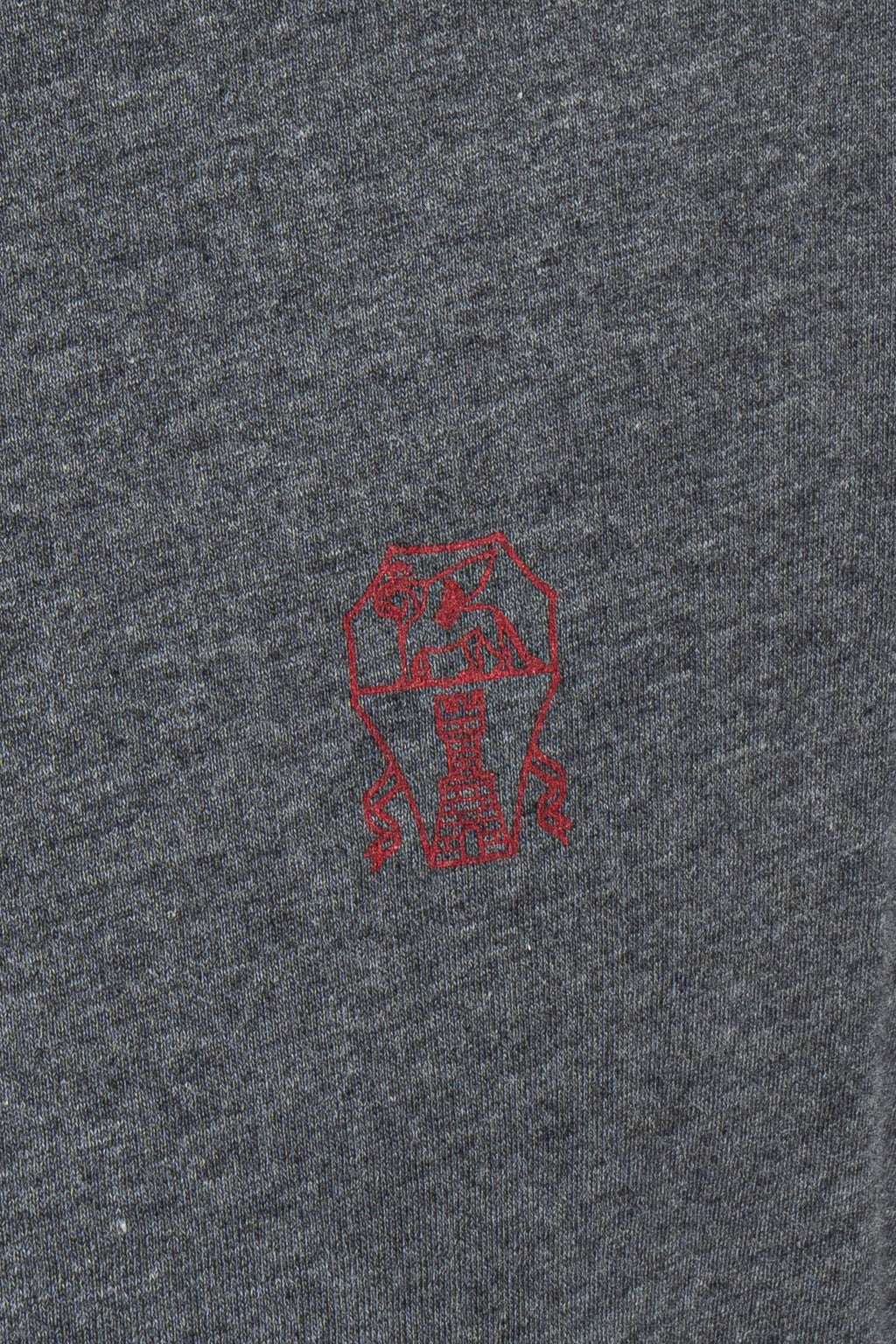 BRUNELLO CUCINELLI | T-Shirt With Stripes On Shoulders | Charcoal