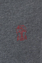 BRUNELLO CUCINELLI | T-Shirt With Stripes On Shoulders | Charcoal