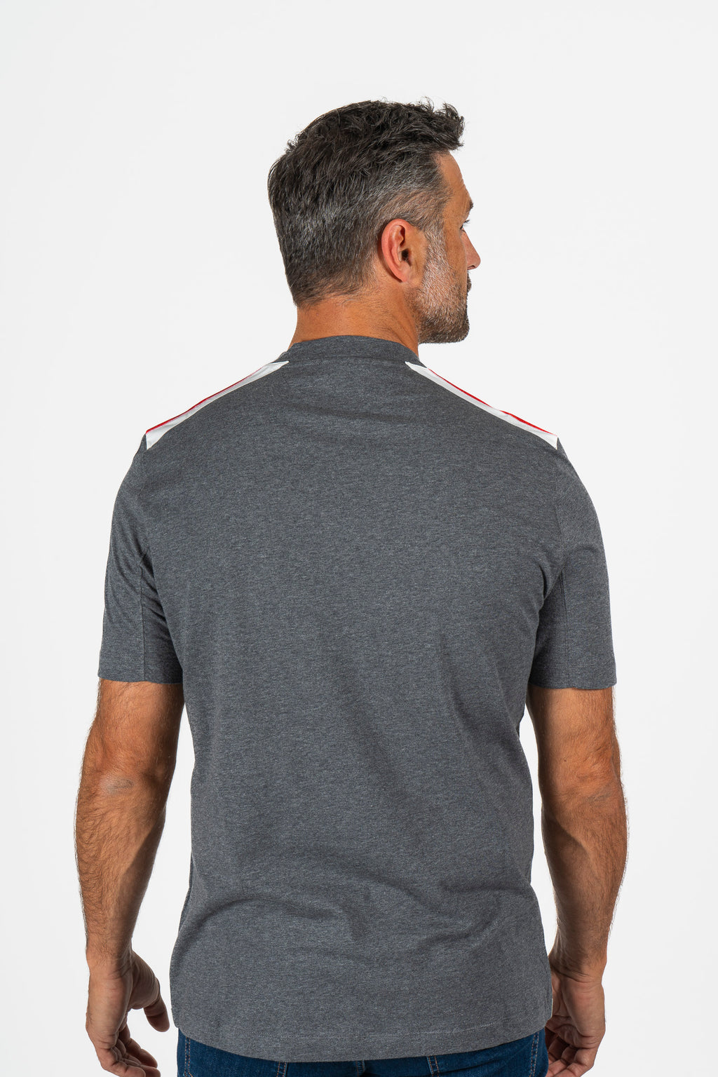 BRUNELLO CUCINELLI | T-Shirt With Stripes On Shoulders | Charcoal