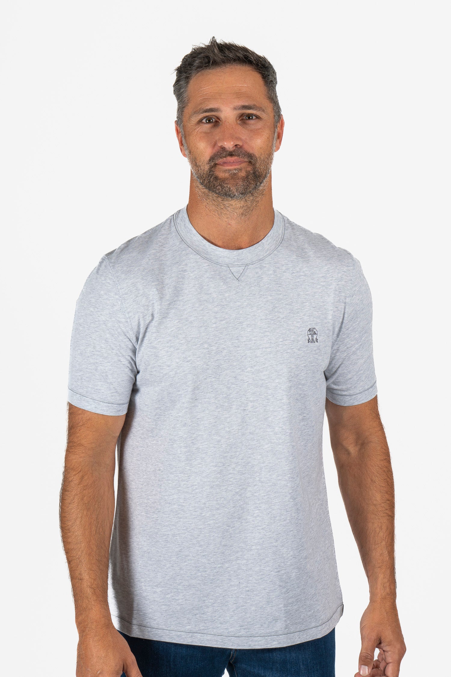 BRUNELLO CUCINELLI | T-Shirt With Logo | Light Grey