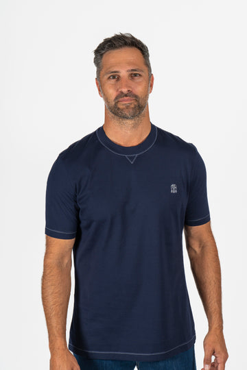 BRUNELLO CUCINELLI Navy T-Shirt With Logo